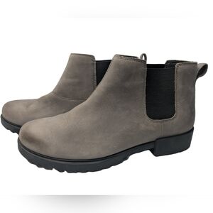 Sorel Emelie II Chelsea Boots Quarry Black Gray Pull On Waterproof Women Size 11